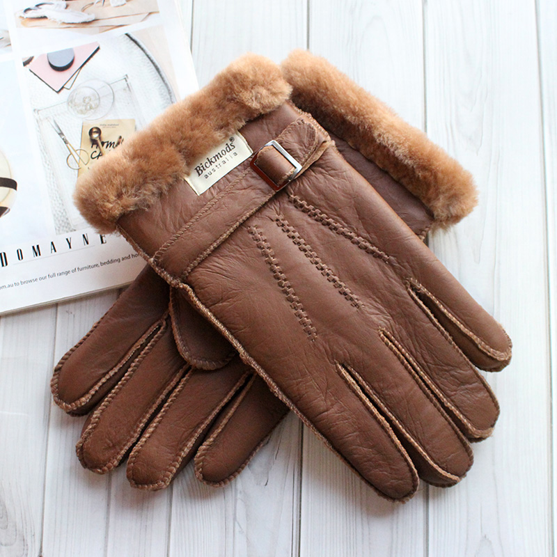 Leather Work Winter Gloves - Guantes de piel de oveja para