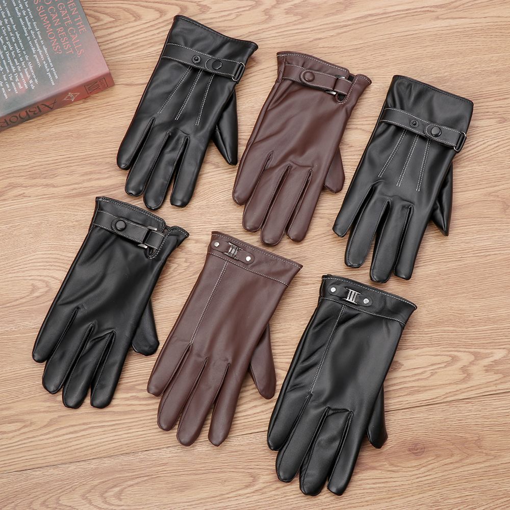 Leather Work Winter Gloves - Guantes Térmicos de cuero para hombre,