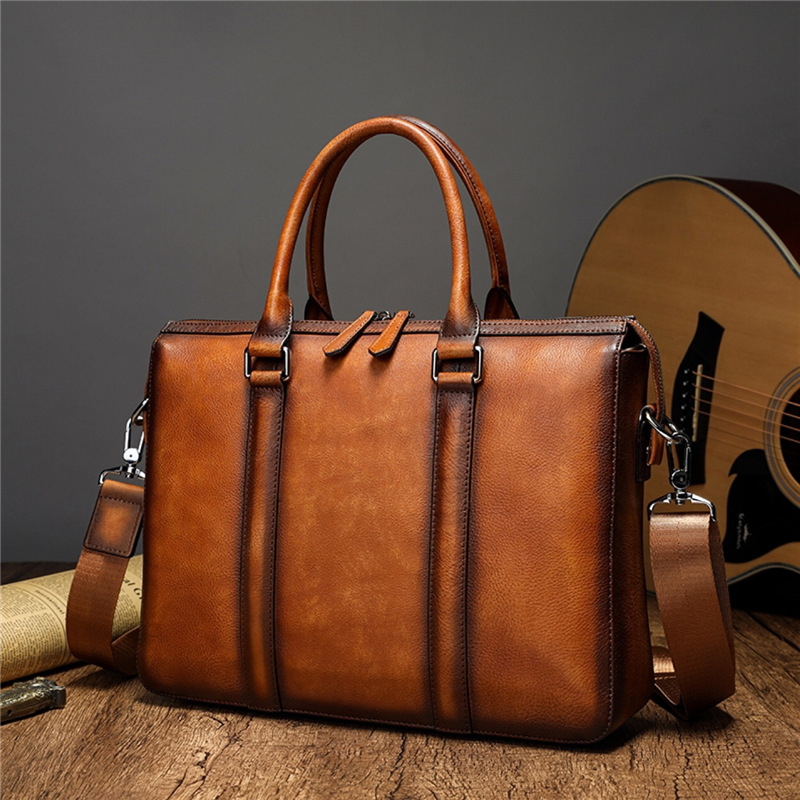 Leather Work Bag Men - Maletín de Cuero de Primera Calidad