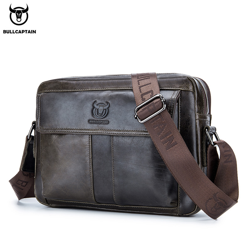 Leather Work Bag Men - BULLCAPTAIN, bolso cruzado de cuero genuino