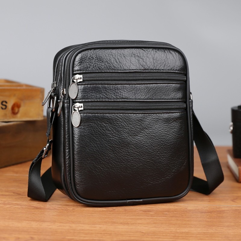 Leather Work Bag Men - Bolso Bandolera de Hombro para Hombre,