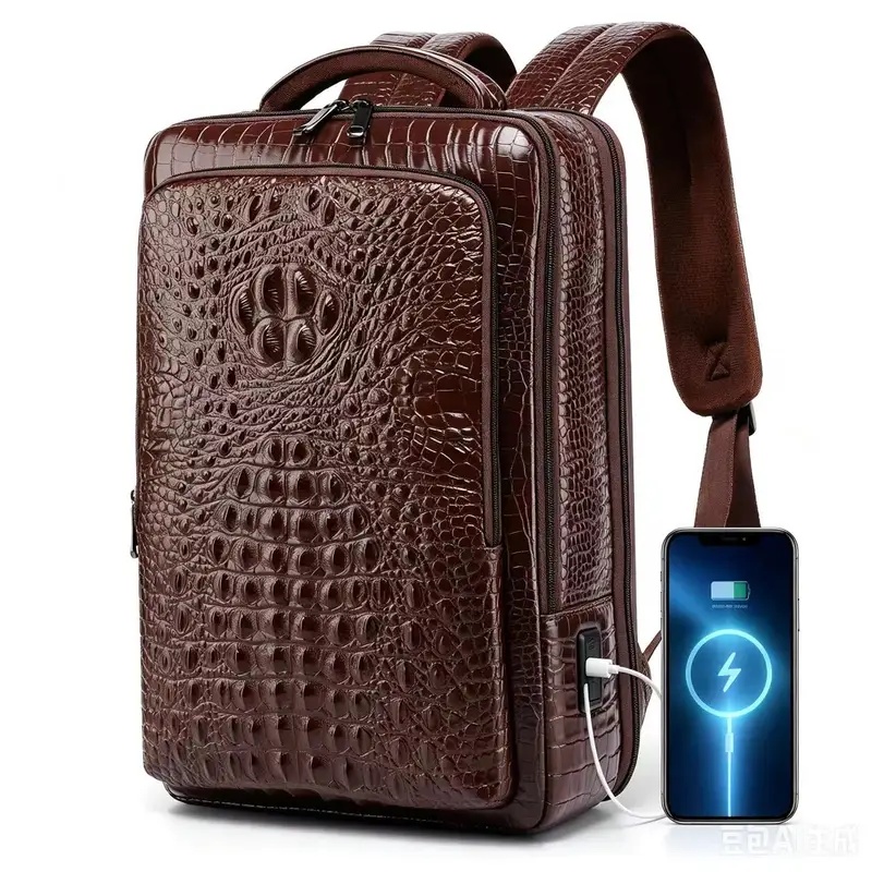 Leather Work Bag Men - Nueva mochila para portátil de cuero