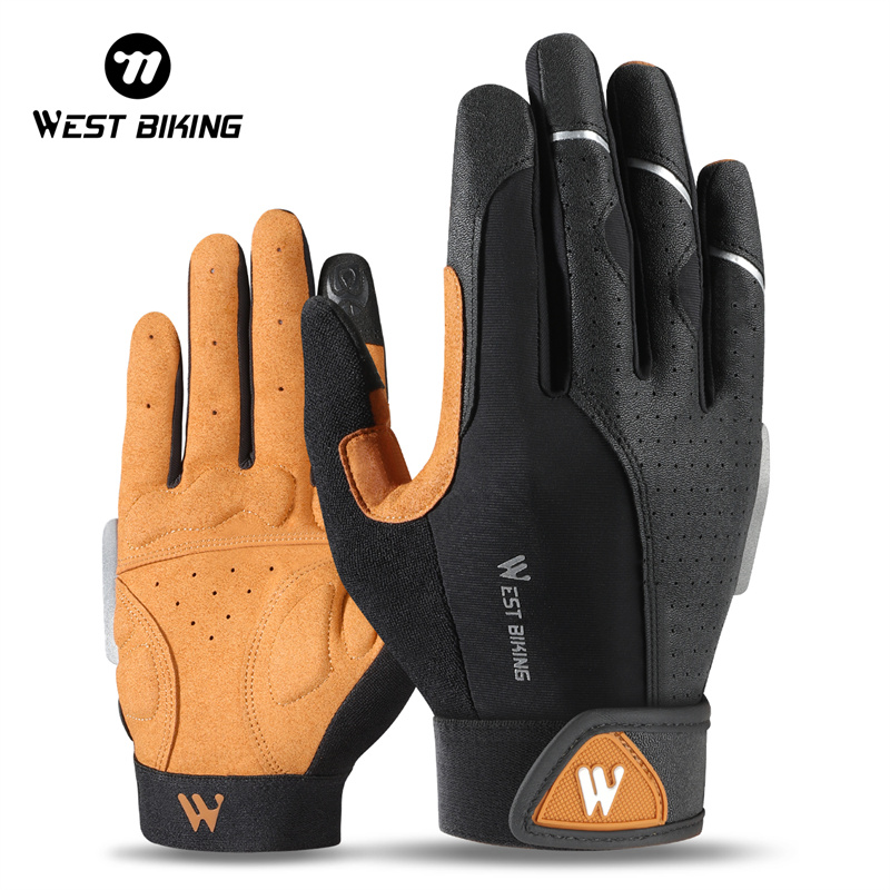 Leather Work Winter Gloves - WEST BIKING-guantes de Ciclismo de dedo