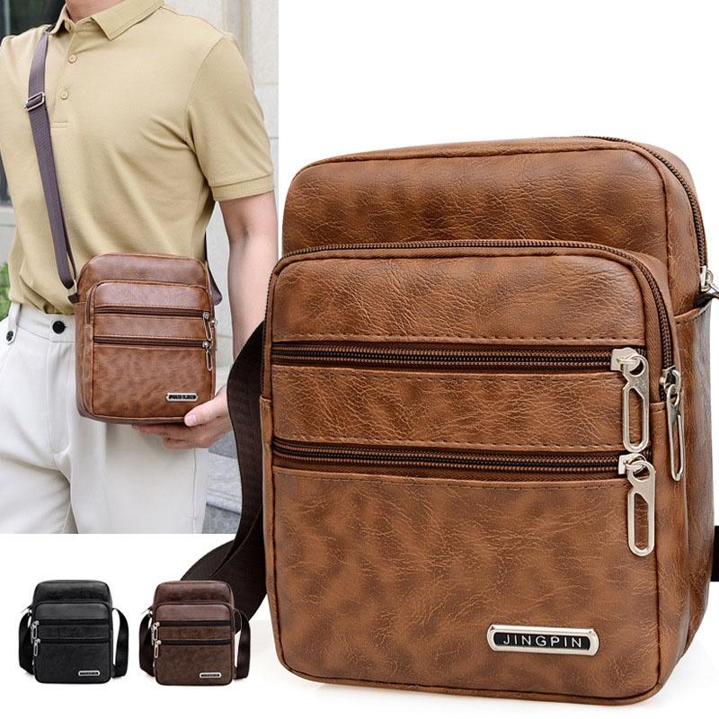 Leather Work Bag Men - Bolsos de hombro tipo bandolera de