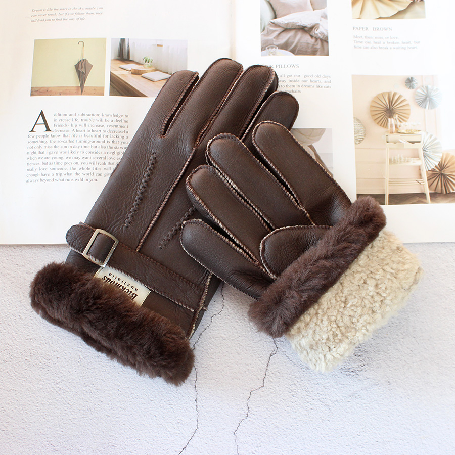 Guantes de piel de oveja para  - Leather Work Winter Gloves reseña y precio