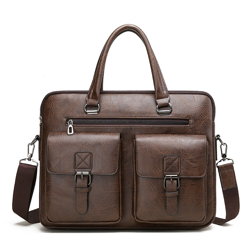 Maletín de negocios de marca d - Leather Work Bag Men reseña y precio