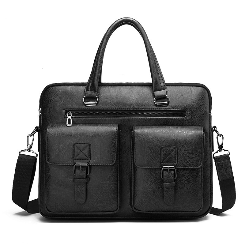 Maletín de negocios de marca d - Leather Work Bag Men reseña y precio