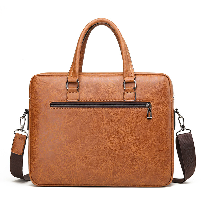 Maletín de negocios de marca d - Leather Work Bag Men reseña y precio