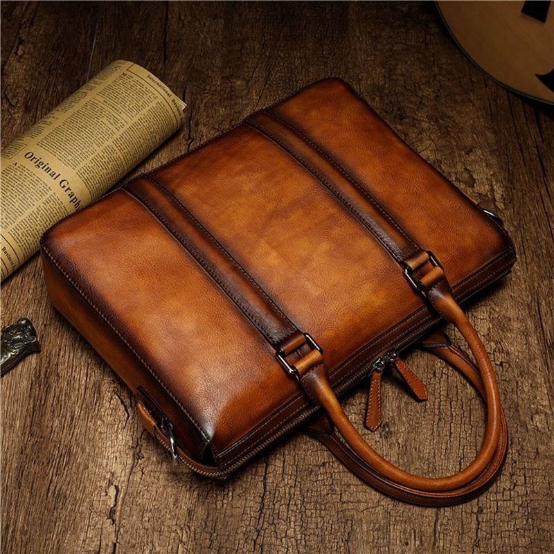 Maletín de Cuero de Primera Ca - Leather Work Bag Men reseña y precio