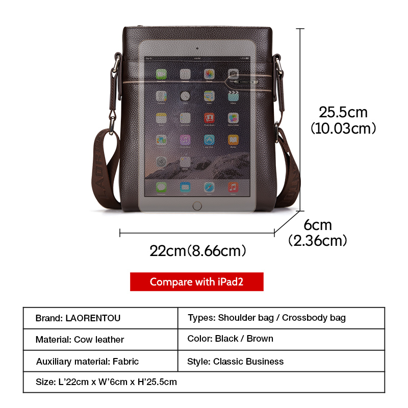 LAORENTOU, bolso cruzado de cu - Leather Work Bag Men reseña y precio