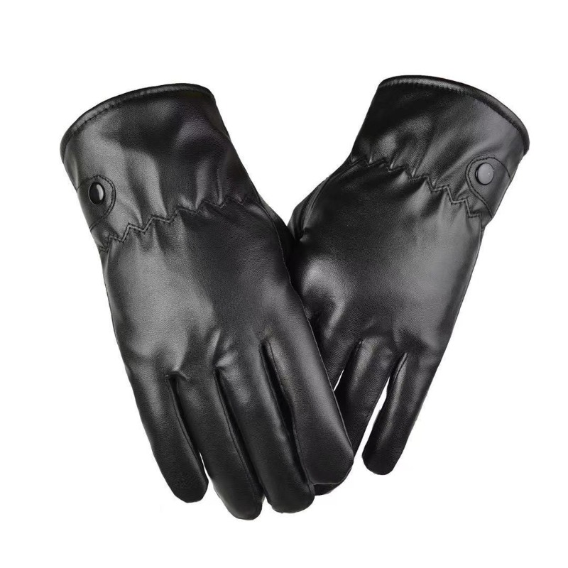 Guantes de cuero PU negros a l - Leather Work Winter Gloves reseña y precio