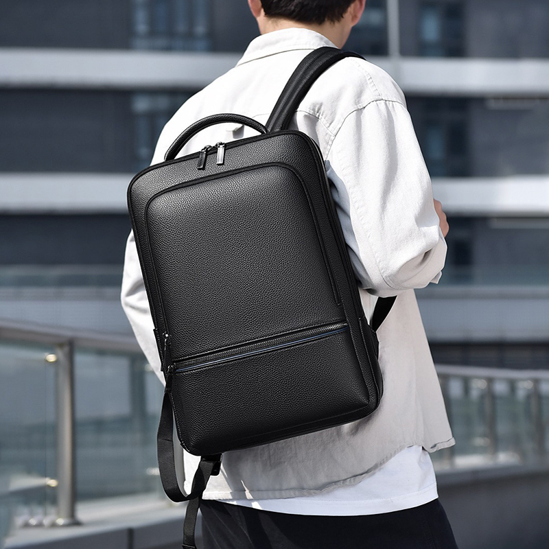 Mochila De Cuero PU con carga  - Leather Work Bag Men reseña y precio
