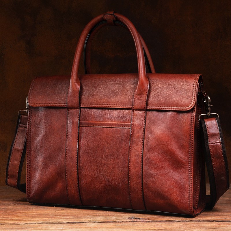 Bolso de mano de cuero curtido - Leather Work Bag Men reseña y precio