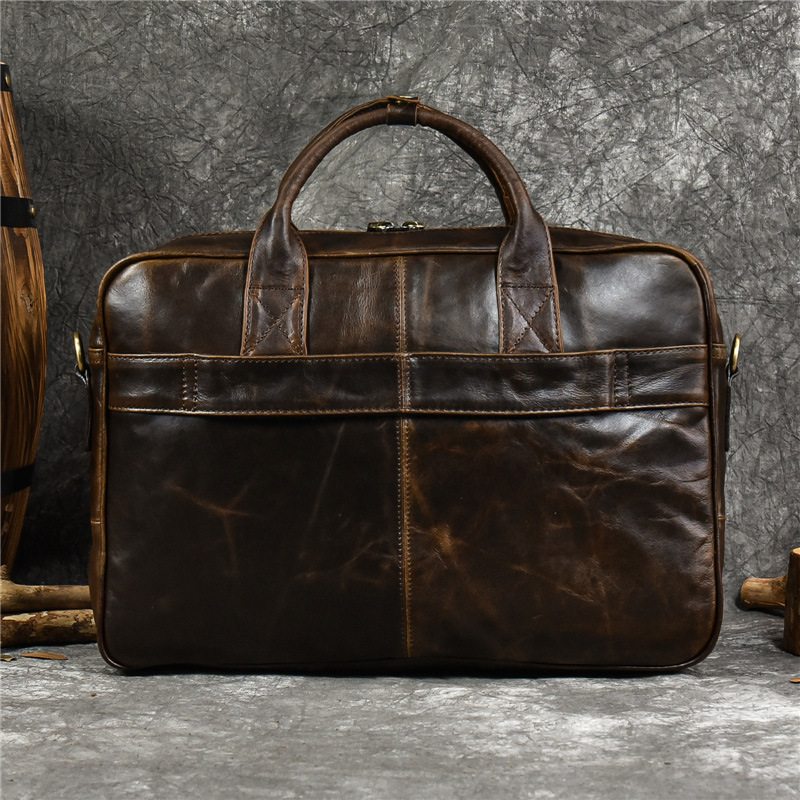 Bolso de mano de cuero genuino - Leather Work Bag Men reseña y precio