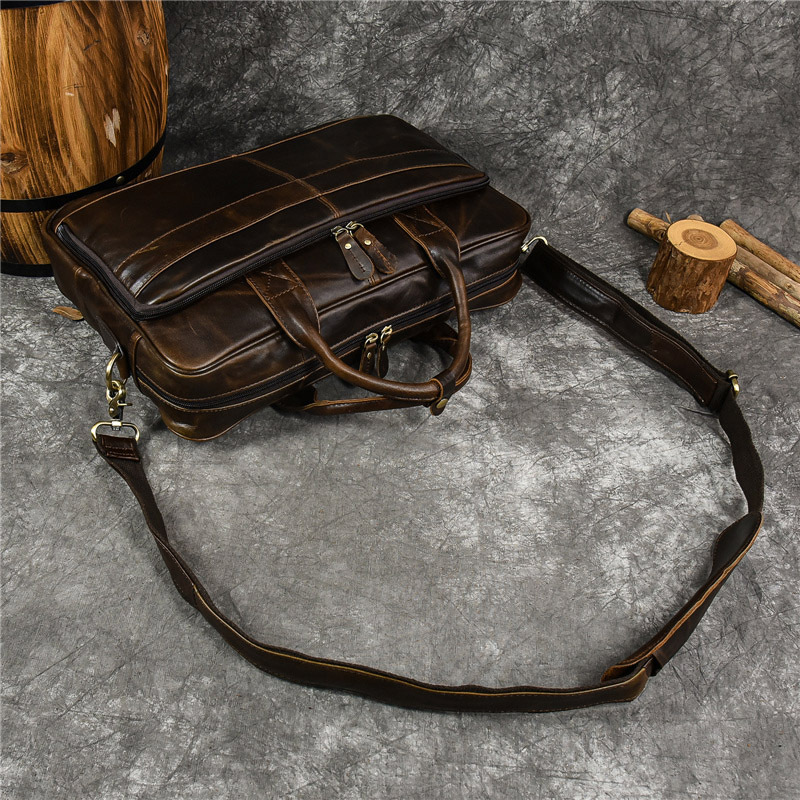 Bolso de mano de cuero genuino - Leather Work Bag Men reseña y precio