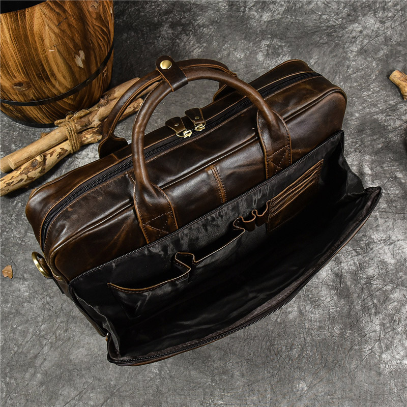 Bolso de mano de cuero genuino - Leather Work Bag Men reseña y precio