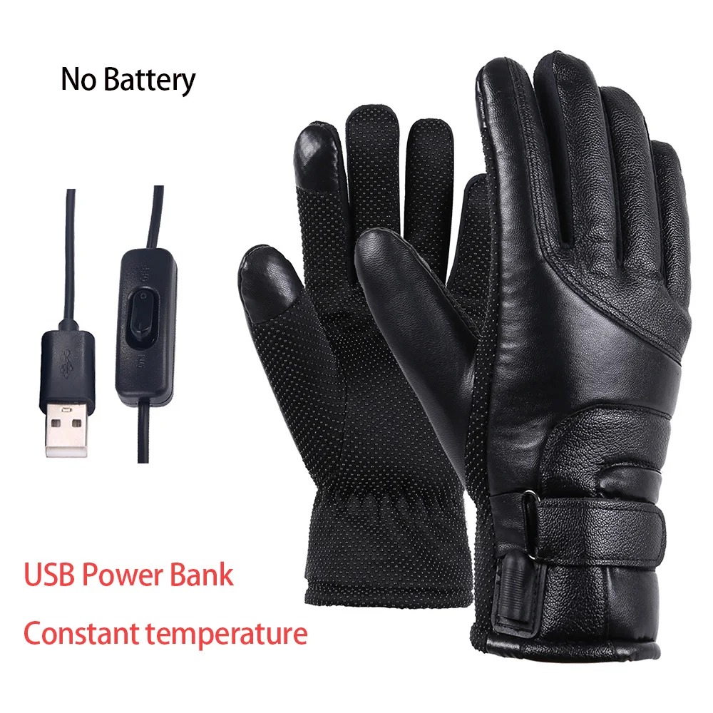 Guantes de esquí eléctricos co - Leather Work Winter Gloves reseña y precio