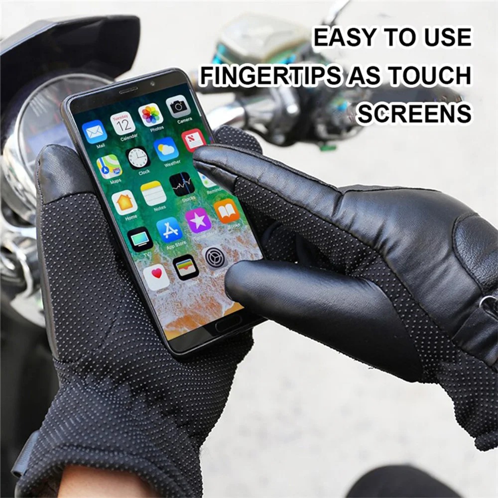 Guantes de esquí eléctricos co - Leather Work Winter Gloves reseña y precio
